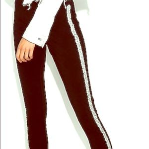 Express Embellished side black legging